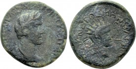 LYDIA. Tripolis. Tiberius (14-37). Ae. Menandros Metrodorou, philokaisar for the fourth time.