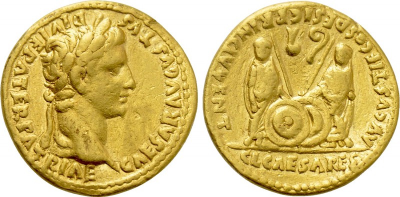 AUGUSTUS (27 BC-14 AD). GOLD Aureus. Lugdunum.

Obv: CAESAR AVGVSTVS DIVI F PA...