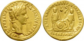AUGUSTUS (27 BC-14 AD). GOLD Aureus. Lugdunum.