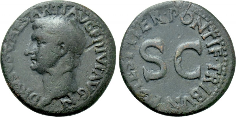 DRUSUS (Died 23). Ae As. Rome. Struck under Tiberius. 

Obv: DRVSVS CAESAR TI ...