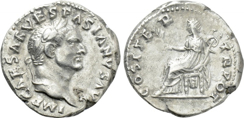 VESPASIAN (69-79). Denarius. Rome. 

Obv: IMP CAESAR VESPASIANVS AVG. 
Laurea...
