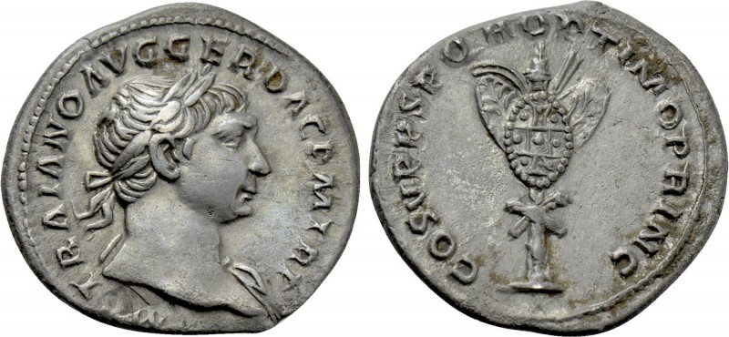 TRAJAN (98-117). Denarius. Rome.

Obv: IMP TRAIANO AVG GER DAC P M TR P.
Laur...