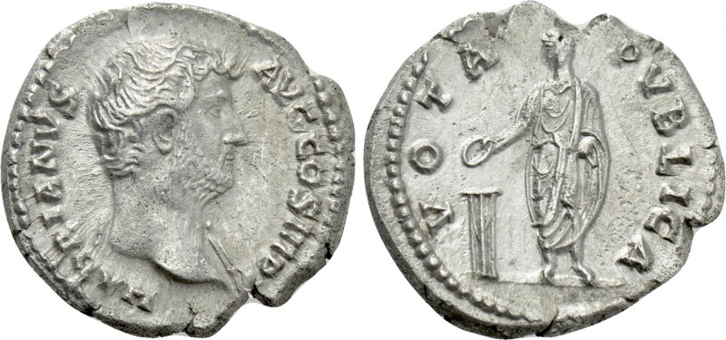 HADRIAN (117-138). Denarius. Rome. 

Obv: HADRIANVS AVG COS III P P. 
Barehea...