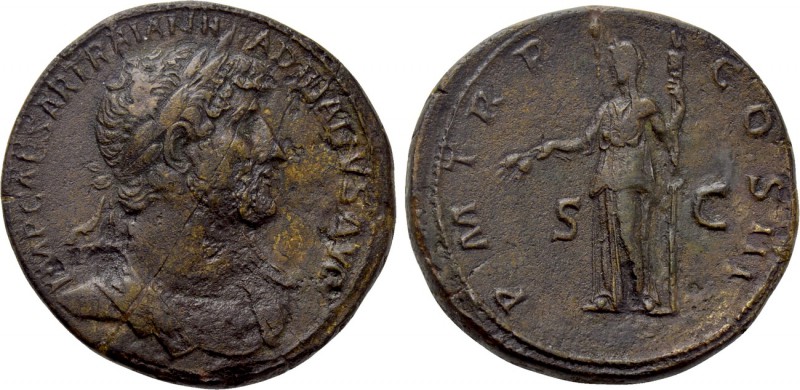 HADRIAN (117-138). Sestertius. Rome. 

Obv: IMP CAESAR TRAIAN HADRIANVS AVG. ...