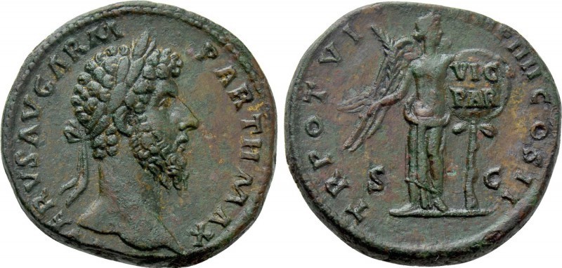 LUCIUS VERUS (161-169). Sestertius. Rome.

Obv: L VERVS AVG ARM PARTH MAX.
La...