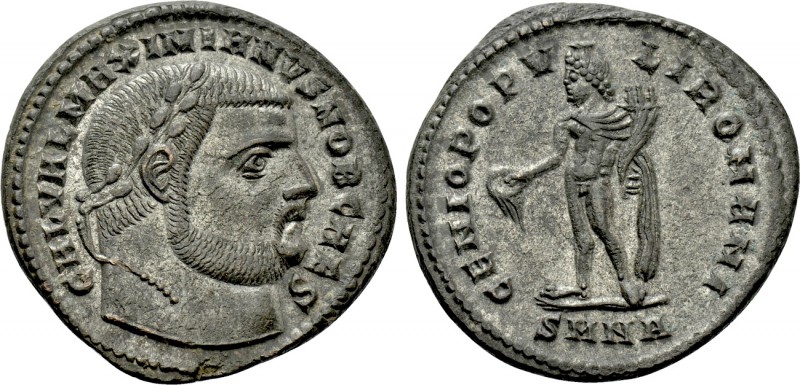 GALERIUS (Caesar, 293-305). Follis. Nicomedia. 

Obv: GAL VAL MAXIMIANVS NOB C...