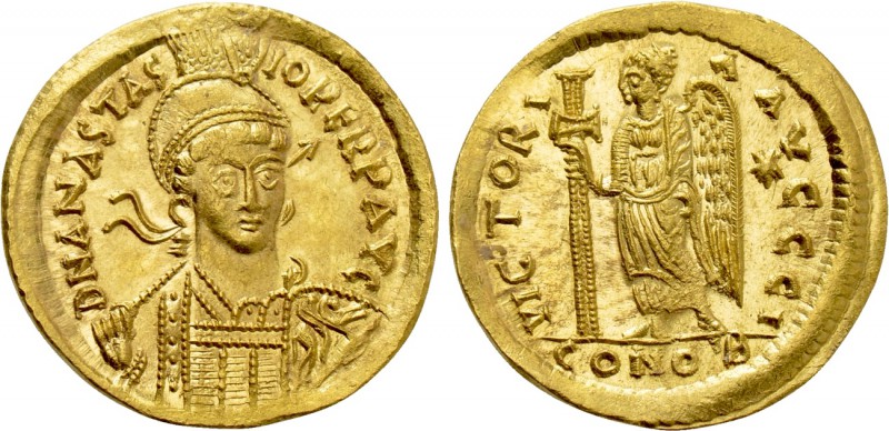 ANASTASIUS I (491-518). GOLD Solidus. Constantinople.

Obv: D N ANASTASIO PERP...