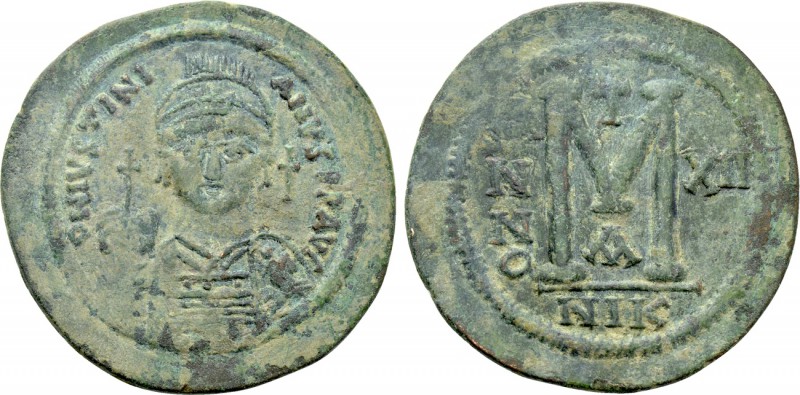 JUSTINIAN I (527-565). Follis. Nicomedia. Dated RY 12 (538/9). 

Obv: D N IVST...