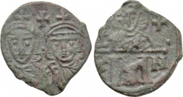 CONSTANTINE V COPRONYMUS with LEO IV and LEO III (741-775). Follis. Constantinople.