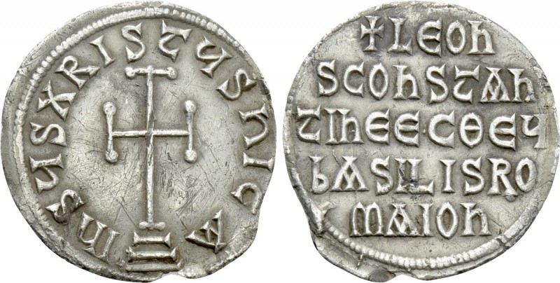 LEO V THE ARMENIAN with CONSTANTINE (813-820). Miliaresion. Constantinople. 

...