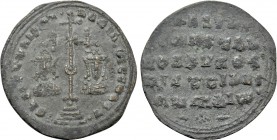 BASIL II BULGAROKTONOS with CONSTANTINE VIII (976-1025). Fourrée Miliaresion. Constantinople.