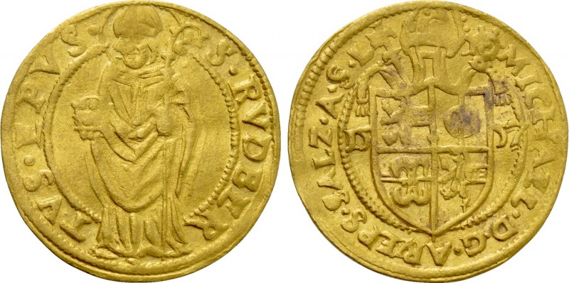 AUSTRIA. Salzburg. Michael von Küenburg (1554-1560). GOLD Ducat (1557). 

Obv:...