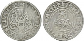 GERMANY. Sachsen. Johann Friedrich I & Moritz (1541-1547). 1/4 Taler (1546). Freiberg.