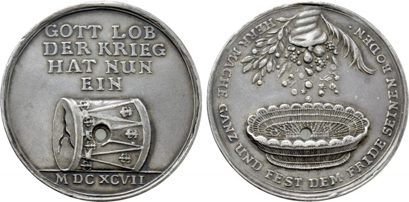 HOLY ROMAN EMPIRE. Leopold I (1657-1705). Silver Medal (1697). By Chr. Wermuth. ...