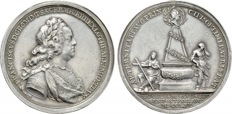 HOLY ROMAN EMPIRE. Franz I (1745-1765). Silver Medal (1765). By A. F. Widemann. ...