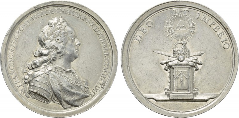 HOLY ROMAN EMPIRE. Franz I (1745-1765). Silver Medal (1745). By M. Donner. Comme...