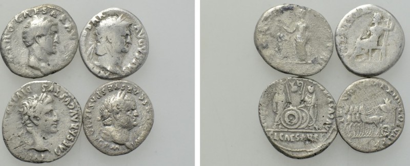 4 Scarce Roman Denari: Nero, Otho, Augustus, Titus. 

Obv: .
Rev: .

. 

...