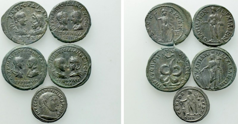 5 Roman Coins. 

Obv: .
Rev: .

. 

Condition: See picture.

Weight: g....