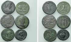 6 Roman Provincial Coins; Some Heavily Tooled.