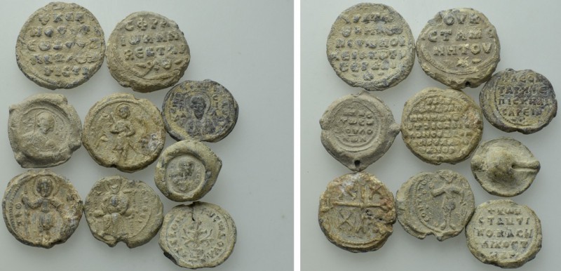 9 Byzantine Seals. 

Obv: .
Rev: .

. 

Condition: See picture.

Weight...