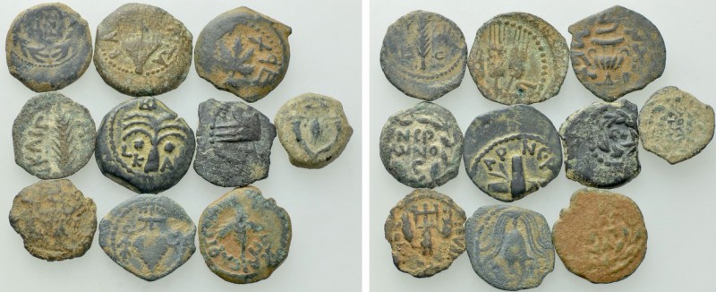 10 Coins of Judaea; all Different Types. 

Obv: .
Rev: .

. 

Condition: ...