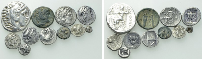 11 Greek Coins. 

Obv: .
Rev: .

. 

Condition: See picture.

Weight: g...
