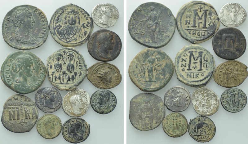 13 Roman and Byzantine Coins. 

Obv: .
Rev: .

. 

Condition: See picture...