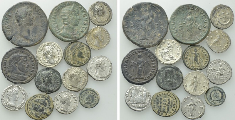 14 Roman coins. 

Obv: .
Rev: .

. 

Condition: See picture.

Weight: g...
