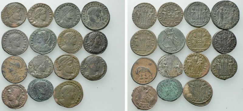 15 Late Roman Coins. 

Obv: .
Rev: .

. 

Condition: See picture.

Weig...