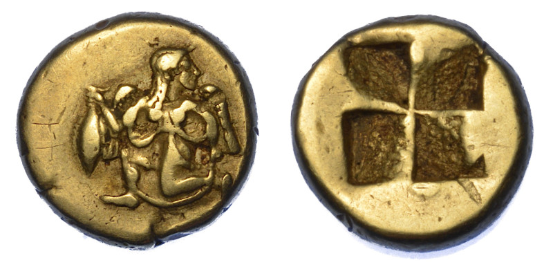 MISIA - CIZICO.

Sesto di statere in elettro, 500-475 a.C.

Efebo glabro e n...
