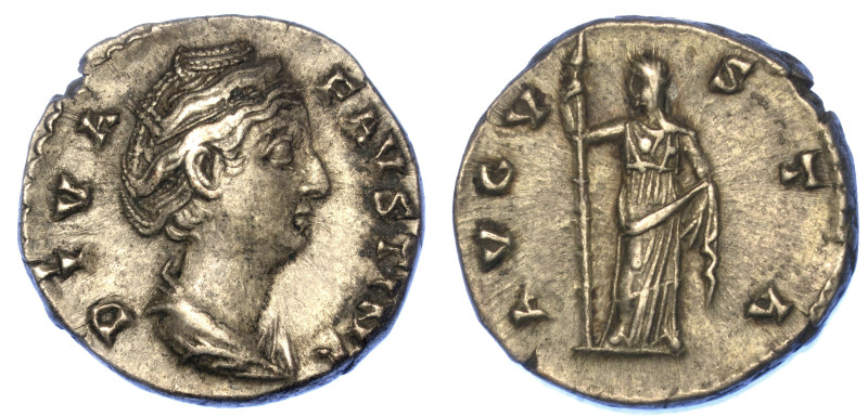 FAUSTINA I, + 140/141 (moglie di Antonino Pio).

Denario.

Busto a d. R/ Cer...