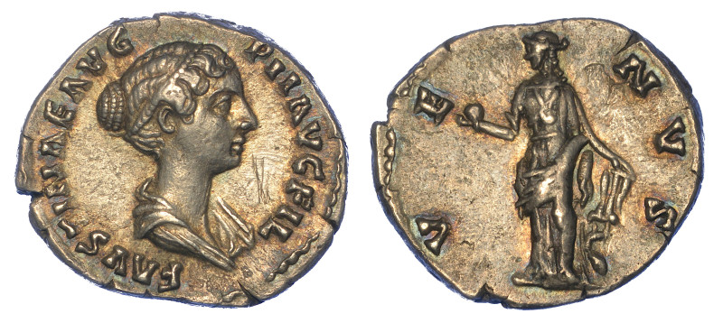 FAUSTINA II, (figlia di Antonino Pio e moglie di Marco Aurelio).

Denario, ann...