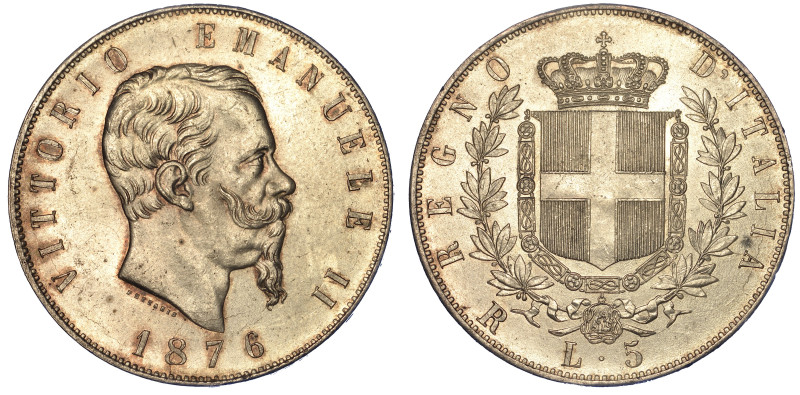 REGNO D’ITALIA. VITTORIO EMANUELE II DI SAVOIA, 1861-1878.

5 Lire 1876. Roma.

...