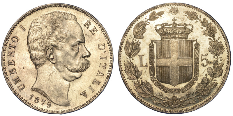 REGNO D’ITALIA. UMBERTO I DI SAVOIA, 1878-1900.

5 Lire 1879.

Testa a d. R/ Ste...