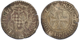 MASSA DI LUNIGIANA. ALBERICO I CYBO MALASPINA, 1568-1623 (II periodo). Terzo di Lira o Mezzo Paolo 1586.