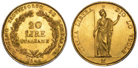 MILANO. GOVERNO PROVVISORIO DI LOMBARDIA, 1848. 20 Lire 1848.