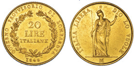 MILANO. GOVERNO PROVVISORIO DI LOMBARDIA, 1848. 20 Lire 1848.