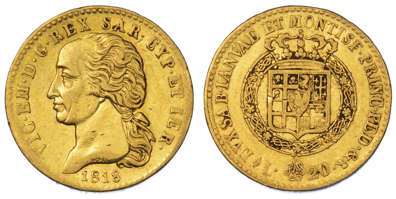 REGNO DI SARDEGNA. VITTORIO EMANUELE I DI SAVOIA, 1802-1821.

20 Lire 1818. To...