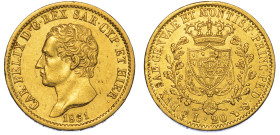 REGNO DI SARDEGNA. CARLO FELICE DI SAVOIA, 1821-1831. 20 Lire 1831. Torino.