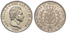 REGNO DI SARDEGNA. CARLO FELICE DI SAVOIA, 1821-1831. 5 Lire 1829. Genova.