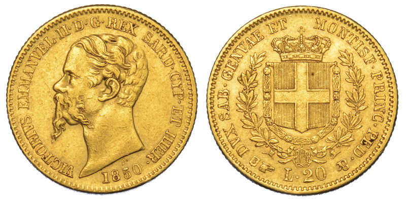 REGNO DI SARDEGNA. VITTORIO EMANUELE II DI SAVOIA, 1849-1861.

20 Lire 1850. T...