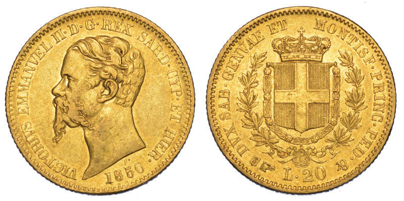 REGNO DI SARDEGNA. VITTORIO EMANUELE II DI SAVOIA, 1849-1861.

20 Lire 1850. T...