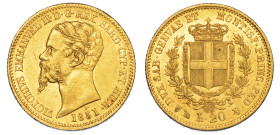 REGNO DI SARDEGNA. VITTORIO EMANUELE II DI SAVOIA, 1849-1861. 20 Lire 1851. Genova.