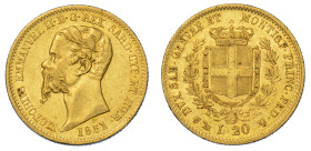 REGNO DI SARDEGNA. VITTORIO EMANUELE II DI SAVOIA, 1849-1861. 20 Lire 1851. Genova.