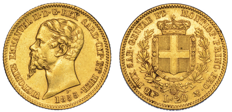 REGNO DI SARDEGNA. VITTORIO EMANUELE II DI SAVOIA, 1849-1861.

20 Lire 1855. T...