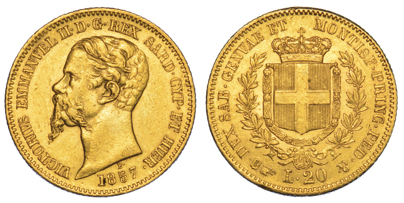 REGNO DI SARDEGNA. VITTORIO EMANUELE II DI SAVOIA, 1849-1861.

20 Lire 1857. T...