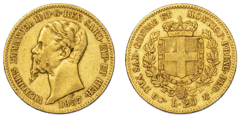 REGNO DI SARDEGNA. VITTORIO EMANUELE II DI SAVOIA, 1849-1861.

20 Lire 1857. T...