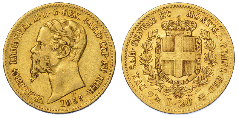 REGNO DI SARDEGNA. VITTORIO EMANUELE II DI SAVOIA, 1849-1861.

20 Lire 1859. G...