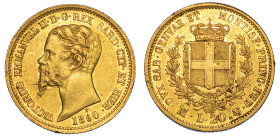 REGNO DI SARDEGNA. VITTORIO EMANUELE II DI SAVOIA, 1849-1861. 20 Lire 1860. Milano.