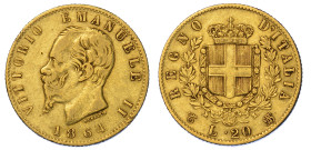 REGNO D'ITALIA. VITTORIO EMANUELE II DI SAVOIA, 1861-1878. 20 Lire 1864. Torino.